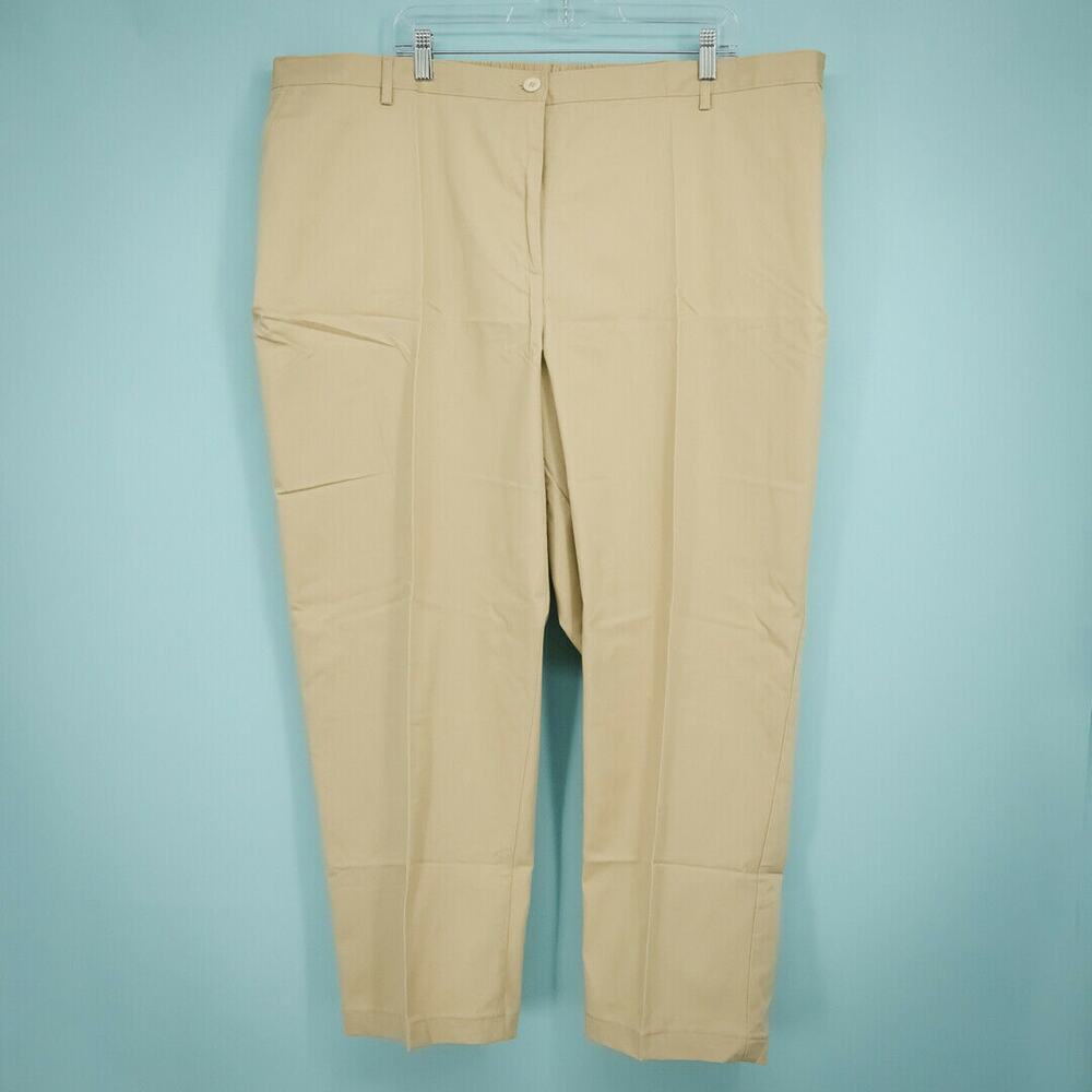Lands End Plus Size 26W Pants Straight Fit Khaki Chino Twill Comfort Waist NWT